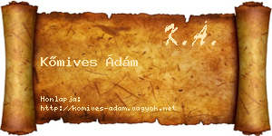 Kőmives Ádám névjegykártya